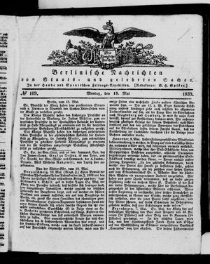 Berlinische Nachrichten von Staats- und gelehrten Sachen vom 13.05.1839