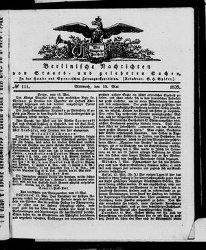 Berlinische Nachrichten von Staats- und gelehrten Sachen vom 15.05.1839