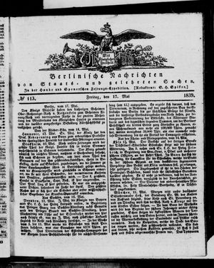 Berlinische Nachrichten von Staats- und gelehrten Sachen vom 17.05.1839