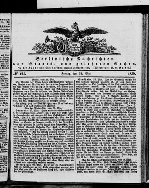 Berlinische Nachrichten von Staats- und gelehrten Sachen vom 31.05.1839