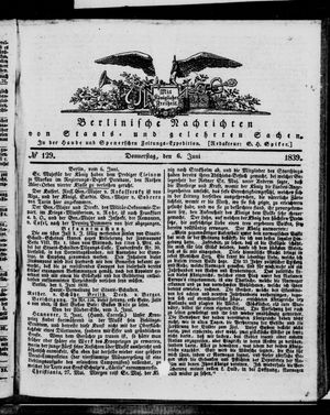 Berlinische Nachrichten von Staats- und gelehrten Sachen vom 06.06.1839
