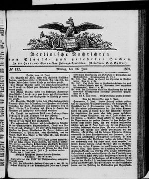 Berlinische Nachrichten von Staats- und gelehrten Sachen vom 10.06.1839