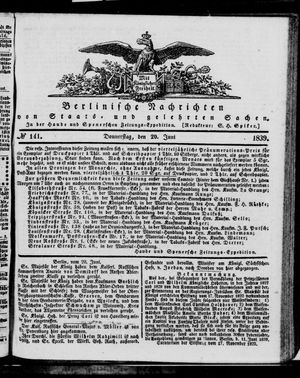 Berlinische Nachrichten von Staats- und gelehrten Sachen vom 20.06.1839