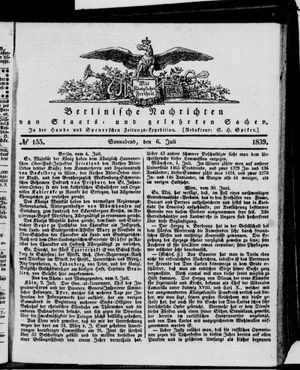 Berlinische Nachrichten von Staats- und gelehrten Sachen on Jul 6, 1839