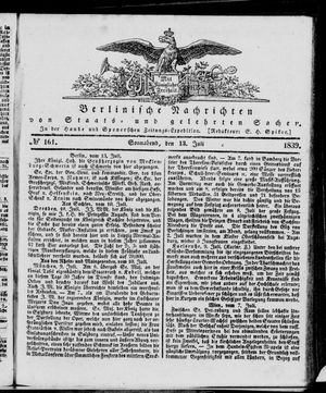 Berlinische Nachrichten von Staats- und gelehrten Sachen on Jul 13, 1839