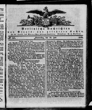 Berlinische Nachrichten von Staats- und gelehrten Sachen vom 18.07.1839