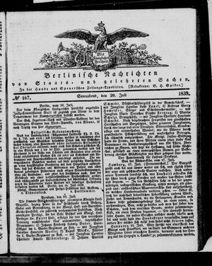 Berlinische Nachrichten von Staats- und gelehrten Sachen vom 20.07.1839