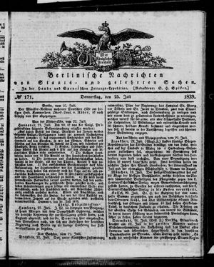 Berlinische Nachrichten von Staats- und gelehrten Sachen on Jul 25, 1839