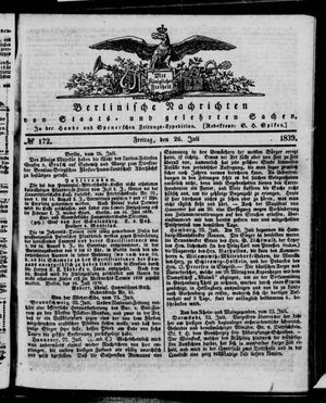 Berlinische Nachrichten von Staats- und gelehrten Sachen vom 26.07.1839