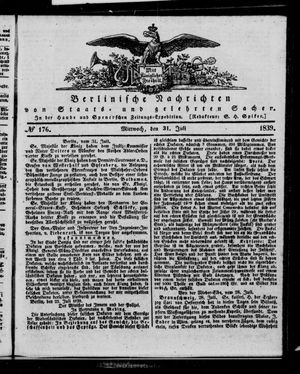 Berlinische Nachrichten von Staats- und gelehrten Sachen vom 31.07.1839