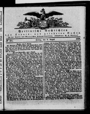 Berlinische Nachrichten von Staats- und gelehrten Sachen vom 09.08.1839