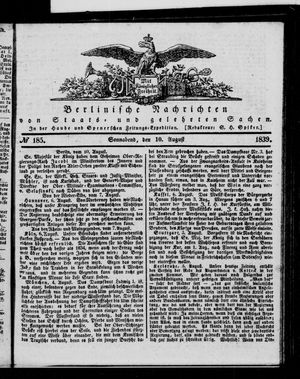 Berlinische Nachrichten von Staats- und gelehrten Sachen vom 10.08.1839