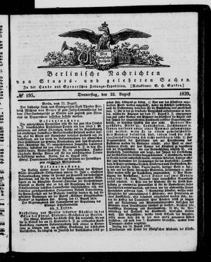 Berlinische Nachrichten von Staats- und gelehrten Sachen vom 22.08.1839