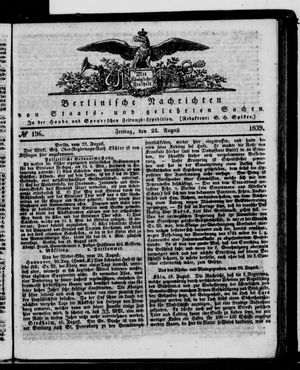 Berlinische Nachrichten von Staats- und gelehrten Sachen vom 23.08.1839