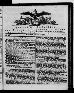 Berlinische Nachrichten von Staats- und gelehrten Sachen vom 24.08.1839