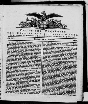 Berlinische Nachrichten von Staats- und gelehrten Sachen vom 03.09.1839