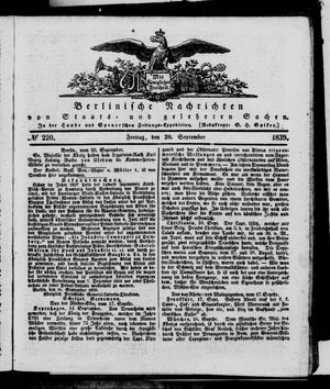 Berlinische Nachrichten von Staats- und gelehrten Sachen vom 20.09.1839