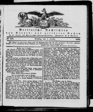 Berlinische Nachrichten von Staats- und gelehrten Sachen on Oct 1, 1839