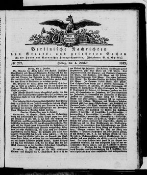 Berlinische Nachrichten von Staats- und gelehrten Sachen vom 04.10.1839