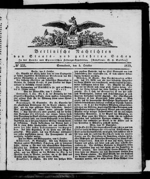 Berlinische Nachrichten von Staats- und gelehrten Sachen vom 05.10.1839