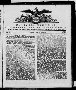 Berlinische Nachrichten von Staats- und gelehrten Sachen vom 07.10.1839