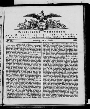 Berlinische Nachrichten von Staats- und gelehrten Sachen vom 09.10.1839