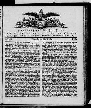 Berlinische Nachrichten von Staats- und gelehrten Sachen vom 23.10.1839
