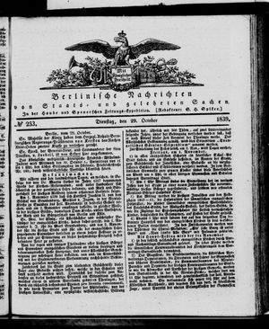 Berlinische Nachrichten von Staats- und gelehrten Sachen vom 29.10.1839