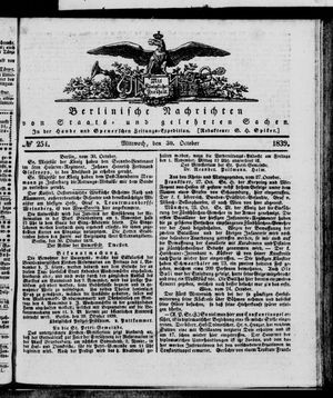 Berlinische Nachrichten von Staats- und gelehrten Sachen vom 30.10.1839