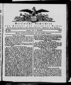 Berlinische Nachrichten von Staats- und gelehrten Sachen vom 01.11.1839