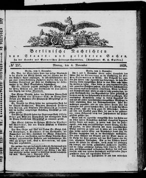 Berlinische Nachrichten von Staats- und gelehrten Sachen vom 04.11.1839