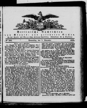 Berlinische Nachrichten von Staats- und gelehrten Sachen vom 07.11.1839
