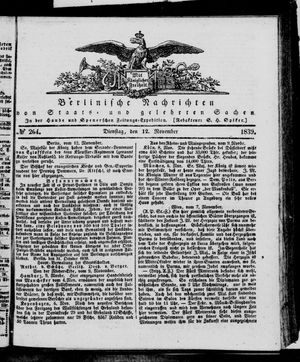 Berlinische Nachrichten von Staats- und gelehrten Sachen vom 12.11.1839