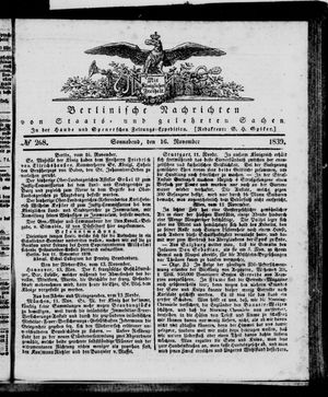 Berlinische Nachrichten von Staats- und gelehrten Sachen on Nov 16, 1839