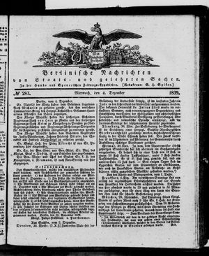 Berlinische Nachrichten von Staats- und gelehrten Sachen vom 04.12.1839