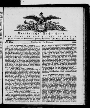 Berlinische Nachrichten von Staats- und gelehrten Sachen vom 17.12.1839