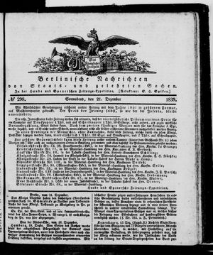 Berlinische Nachrichten von Staats- und gelehrten Sachen vom 21.12.1839