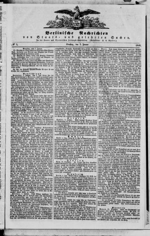 Berlinische Nachrichten von Staats- und gelehrten Sachen vom 07.01.1840