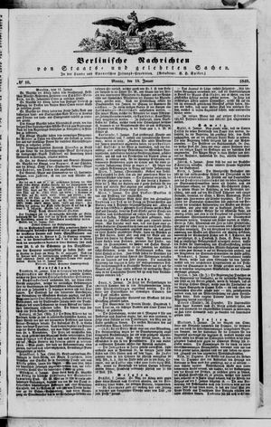 Berlinische Nachrichten von Staats- und gelehrten Sachen vom 13.01.1840