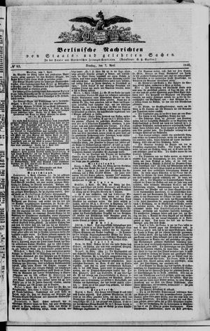 Berlinische Nachrichten von Staats- und gelehrten Sachen vom 07.04.1840