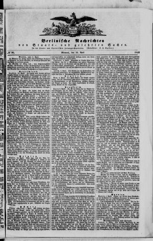 Berlinische Nachrichten von Staats- und gelehrten Sachen vom 15.04.1840