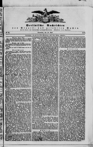 Berlinische Nachrichten von Staats- und gelehrten Sachen vom 18.04.1840