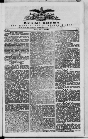 Berlinische Nachrichten von Staats- und gelehrten Sachen vom 07.09.1840
