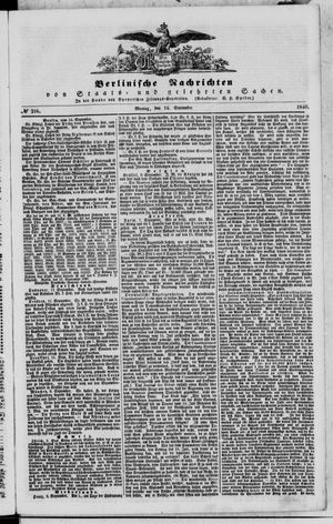 Berlinische Nachrichten von Staats- und gelehrten Sachen on Sep 14, 1840