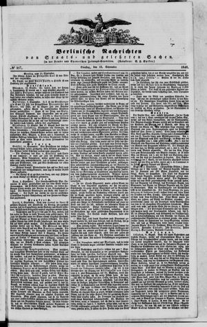 Berlinische Nachrichten von Staats- und gelehrten Sachen vom 15.09.1840