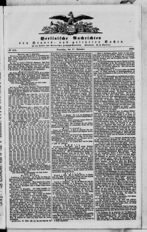 Berlinische Nachrichten von Staats- und gelehrten Sachen vom 17.09.1840