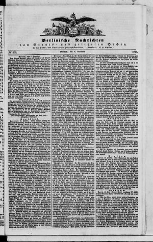 Berlinische Nachrichten von Staats- und gelehrten Sachen on Nov 4, 1840