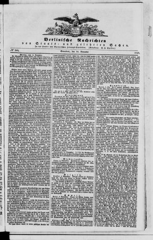 Berlinische Nachrichten von Staats- und gelehrten Sachen vom 14.11.1840