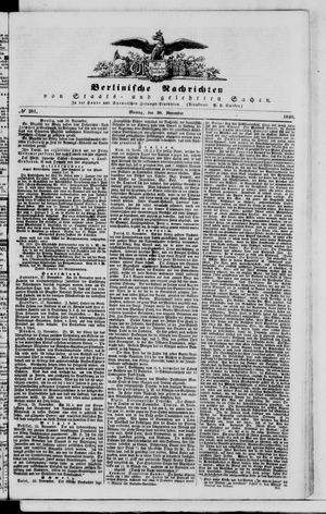 Berlinische Nachrichten von Staats- und gelehrten Sachen vom 30.11.1840