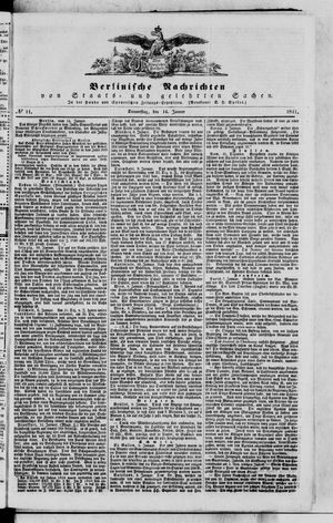 Berlinische Nachrichten von Staats- und gelehrten Sachen vom 14.01.1841